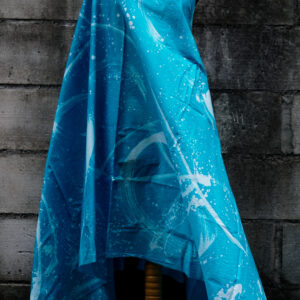 Kain/Bahan Batik Abstrak Motif Ciprat (Biru Turkish) Handmade